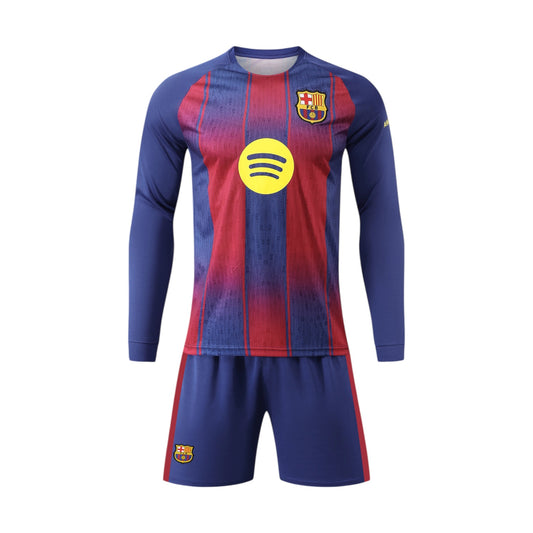 Barcelona Home youth Long Sleeve soccer set - Lamine Yamal #10