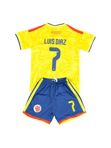 Colombia Home youth soccer set - Luis Diaz #7