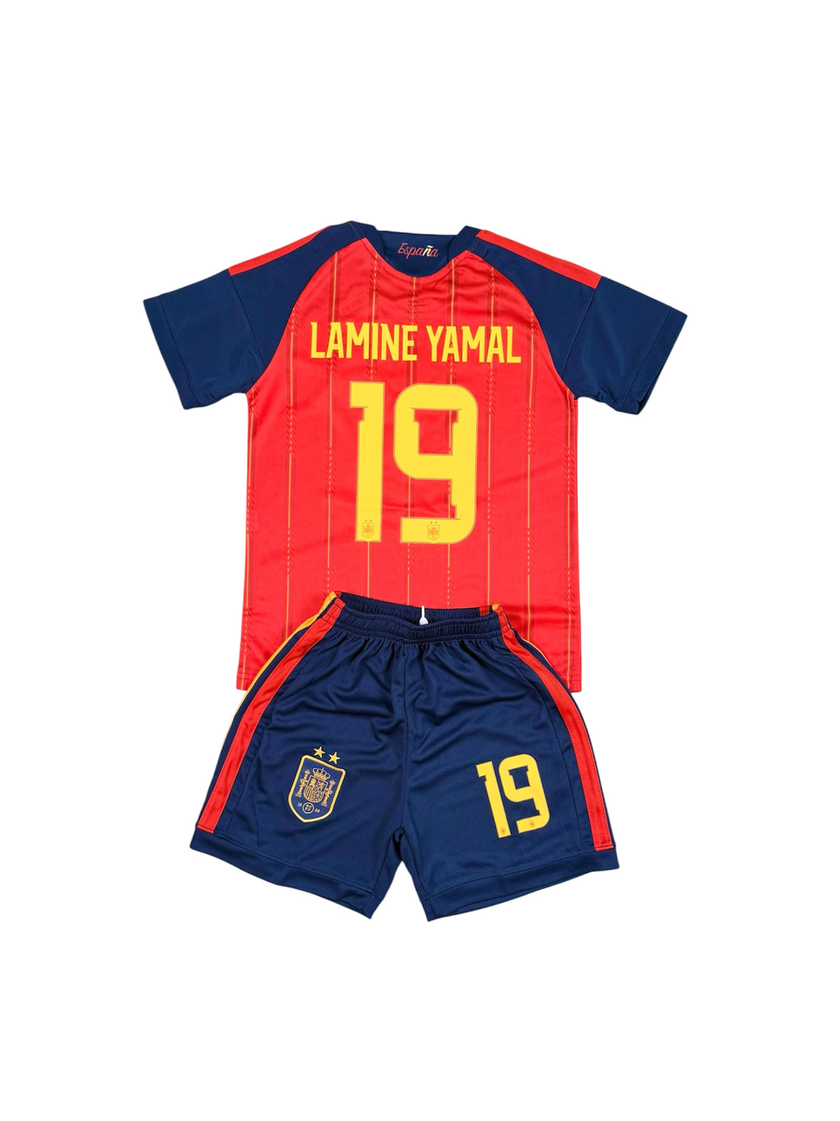 Spain Home Two Stars youth soccer set - Lamine Yamal #19
